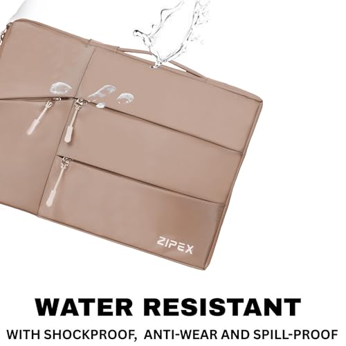 Image of Phantom Beige Laptop Sleeve Bag with Handle for 15.6-16 Inch Laptops | Waterproof, Shockproof & Soft Padded Inner | Multi-Pocket Laptop Case for Office, Travel & Daily Use