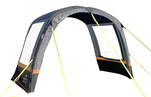OLPRO Cocoon Breeze Campervan Awning Extension - Charcoal & Orange, Air Beam, extra storage room, undercover dining area, 350cm wide x 180cm long