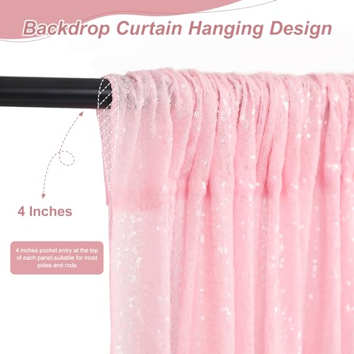 Image of Silver Sequin Backdrop 4 Pieces 2ftx8ft Sparkly Window Curtain Backdrop Sequence Curtains Birthday Party Background Decoration