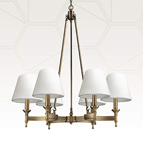 Image of Royal Designs, Inc. CS-1102-5TLNWH-6 Textured Linen Empire Chandelier Shade, 3 x 5 x 4.5, Textured Linen White, 6-Pack