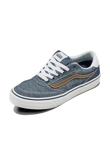 Vans Men's Brooklyn Deluxe Shoe - Low-Top Fashion Sneakers for Casual Wear. Washed Dress Blues. 12
