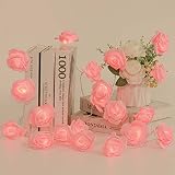 UCTEK Rose LED Lights, 20 LED Valentine String Lights Battery Powered Rose Decorative Lights with Ti