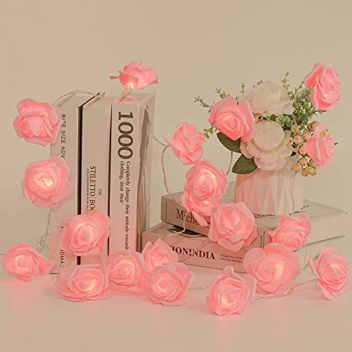 Uctek Rose Led Lights, 20 Led Valentine String Lights Battery Powered Rose Decorative Lights With Timer Remote Control, 8 Modes For Valentine's Day, Mother's Day, Wedding, Proposal, Home Hot Pink #TOP2