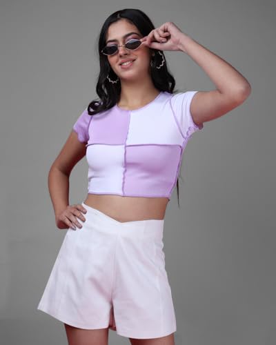 Image of Noble Monk Women Cotton Blend Casual Fit Stylish Tops | Casual Crop Top's | Tshirt
