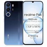 Smartphone realme P4X 4G, 4GB+128GB, Display LCD 120Hz 6,8",7500mAh, Ricarica veloce 45W, Ricarica inversa 6W, Antiurto MIL-STD 810H, IP64, Sistema Next AI, Blu Fantasma (Senza caricabatterie)