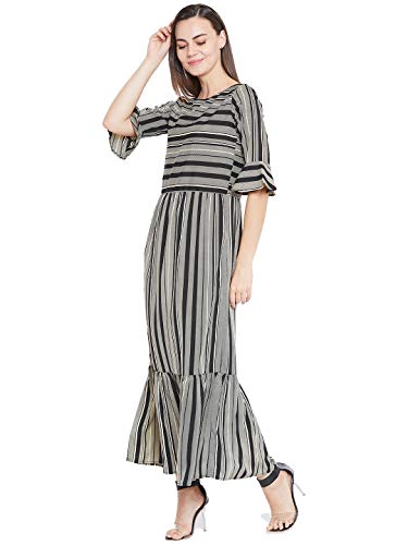 Image of Cottinfab Women's Crepe Pleated Maxi Casual Dress
