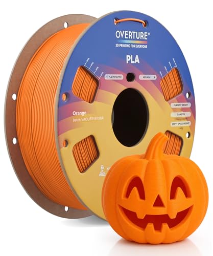 Image of OVERTURE High Speed PLA Filament 1.75mm, Neatly Wound 3D Printer Filament 1kg Spool (2.2lbs) Rapid PLA, Dimensional Accuracy + /- 0.02 mm, Fit Most FDM 3D Printers (Orange)