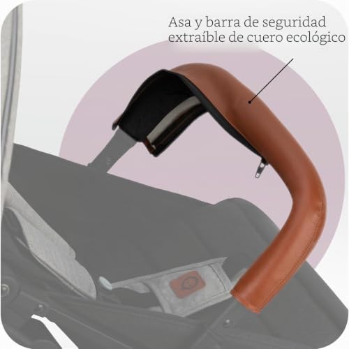 Miniatura 5 de Silla Momi Estelle A Partir De Los 6 Meses Hasta 15 Kg , Silla De Paseo Plegable Con Arnés De 5 Puntos, Cesta De La Compra, Barra Telescópica, Se Mantiene De Pie Plegada