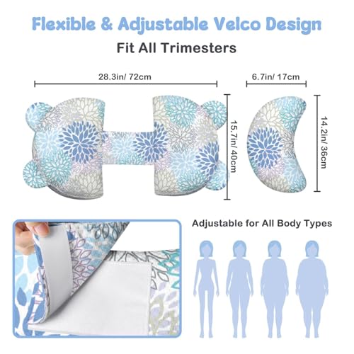 Image of Pregnancy Pillow for Sleeping,Maternity Pillow with Cooling,Maternity Support for Back and Hip Relief,Soft and Comfortable Wedge Pregnancy Pillows Side Sleeping Support for Belly with Removable Cover