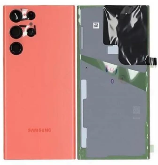 Tapa trasera Samsung S22 Ultra S908B roja con adhesivo premontado que facilita la instalación