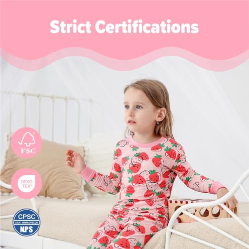 Image of Kids 2-Piece Soft Bamboo Viscose Clothing Set, Long Sleeve Top & Pants, Everyday Outfit for Toddler Boys & Girls