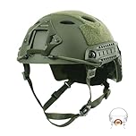 Tactical Helmet, Airsoft Army Military Style PJ Type Fast Helmet with NVG Mount Goggles for CQB Paintball (Adjust+OD)