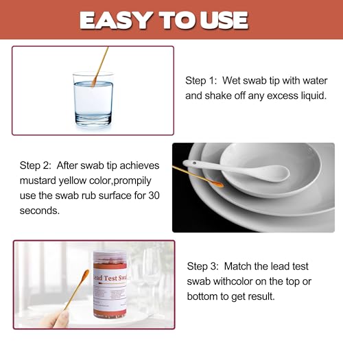 ISENVO Lead Test Swabs, 60pcs Instant Lead Test Kit, Rapid Home-use Testing for Painted Surfaces, Ceramics, Dishes, Metal, Wood, Quickly Results in 30s - Thumbnail 6