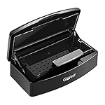 Gusnilo Nail Tool Sterilizer Box Plastic Disinfectant Container Disinfectant Tray for Nail Tools, Tweezers, Hair Salon, Spa and Trimmer Manicure Equipment (Black)