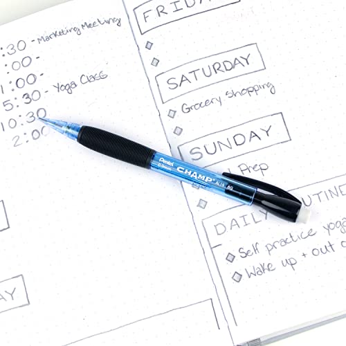 Pentel Champ Mechanical Pencil, (0.9Mm), Tinted Blue Barrel, 12 Pack (Al19C) #TOP6