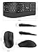 Wireless Keyboard and Mouse Combo,2.4G Full Size Wave Keys Ergonomic Keyboard with Wrist Rest for Natural Typing, 3 DPI Adjustable Ergonomic Silent Mouse for Computer/Laptop/Windows/Mac (Black)