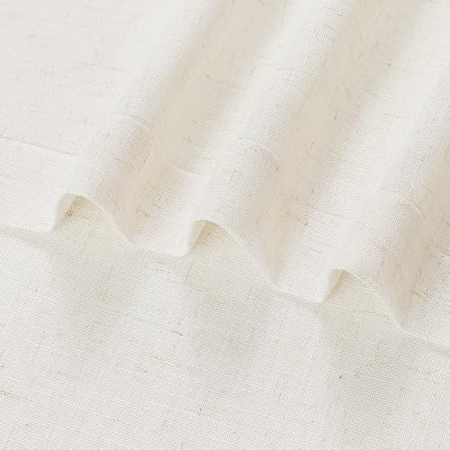 decorUhome Natural Linen Semi Sheer Curtains 108 Inch Long, 2 Panels Light Filtering Curtains Drapes with Rod Pocket and Back Tab for Living Room Bedroom Farmhouse Decor, W52 x L108 by decorUhome - Used condition - Image 7