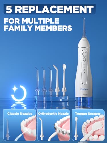 Oralfree OF517 Water Dental Flosser Cordless For Teeth Cleaning - 4 Modes Oral Irrigator 300Ml Braces Flossers Cleaner thumb #7