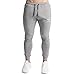 Wangdo Men's Joggers Sweatpants Gym Training Workout Pants Slim Fit with Zipper Pockets(Grey-S)
