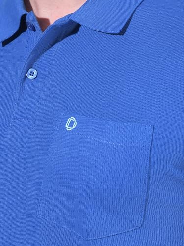 Image of Dollar Men's Pack of 1 Solid Cotton Blend Polo Neck T-Shirt