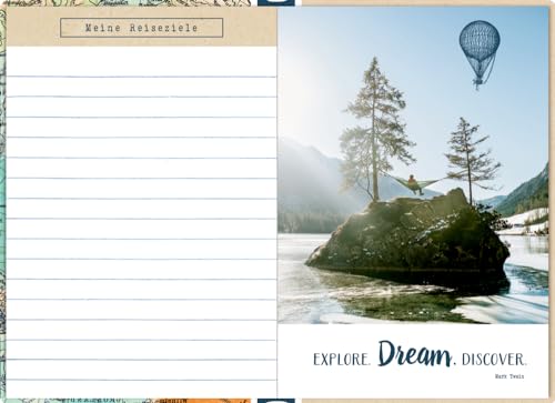 Foto von Eintragbuch mit Sammeltasche: Mein Reisetagebuch - Landkarte