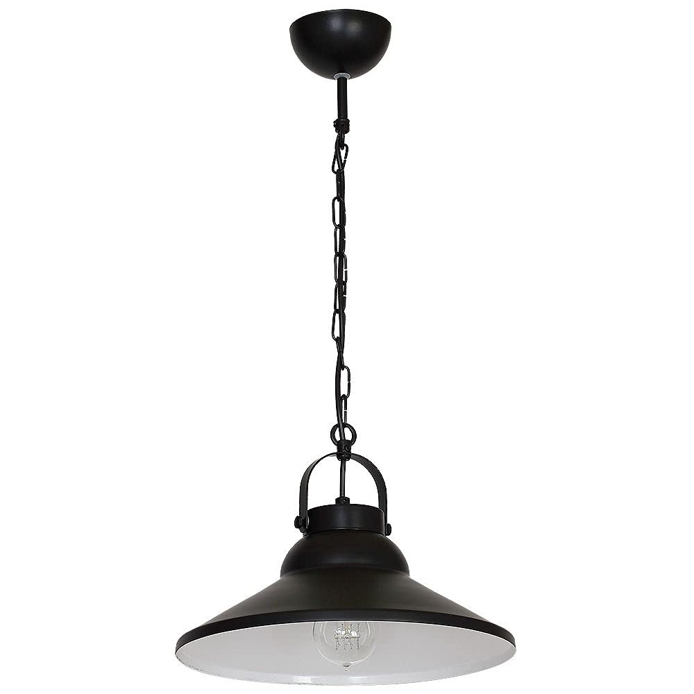 Pendelleuchte Industrie Design – Schwarz, Kegelform, E27, 310 Mm Durchmesser, 620 Mm Hängetiefe