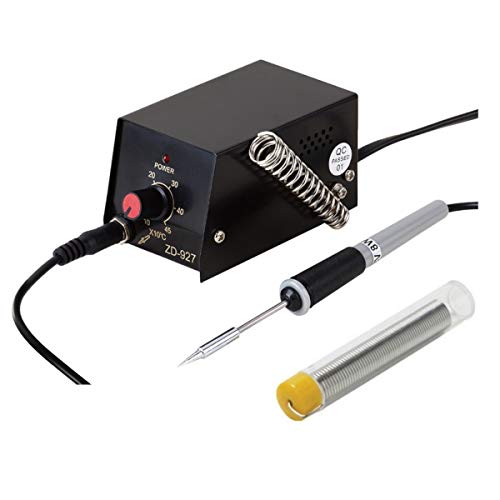 Mini estación de soldadura ZD-927 con estaño de regalo, 8 W, soldador con punta fina de 0,3 mm para pequeñas soldaduras de precisión, temperatura ajustable 100-450 °C