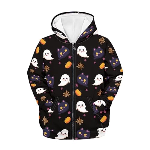 Image of Unisex Zipper Sweatshirt Boys Girls Hooded with 2 Pocket Pullover Hoodies for 6-16Y Kids