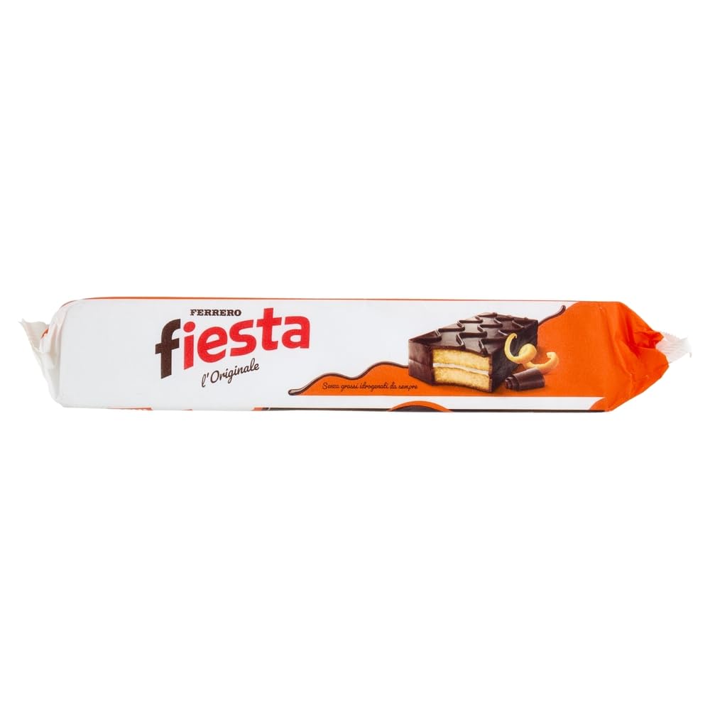 Ferrero Fiesta Snack Kuchen Biskuitkuchen-Snacks schokolade Kakao und Orangengeschmack, 8 x 360g Jede Packung enthält 10 Snacks + Beni Culinari Kostenloser Schlüsselanhänger