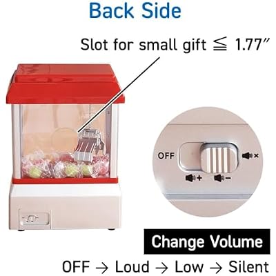 Japard Claw Machine for Kids, Mini Candy Vending Machine, Manual Arcade Game with Adjustable Sound, Candy Grabber Prize Dispenser, Gifts for Girls Boys Easter Party