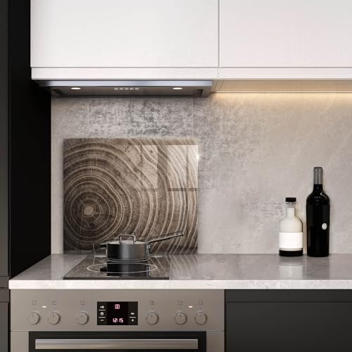 Protection plaque induction 60x52cm Wallfluent finition premium arbre à bois
