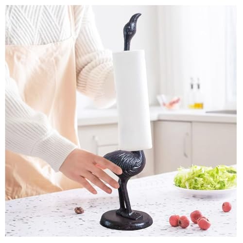 Flamingos Paper Towel Holder Cast Iron Paper Towel Holder Funny Toilet Paper Holder for The Floor or Counter in The Kitchen or Bathroom Bronze Rustic
