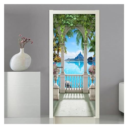 Paysage de balcon en sticker mural 3D pour transformer vos portes intérieures - 6
