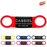🐕【Tamaño y peso】2.5 x 8.5 cm. El anillo de silicona es adecuado para collares de perros o gatos de 2.0 cm de ancho.El peso total de una etiqueta es de 8.3g. Envío gratuito desde España. Regalo ideal para mascotas grandes hasta medianas.
