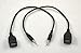 Coomoors USB Female to AUX 3.5mm Male Jack Plug Audio Data Charge Cable(Black)
