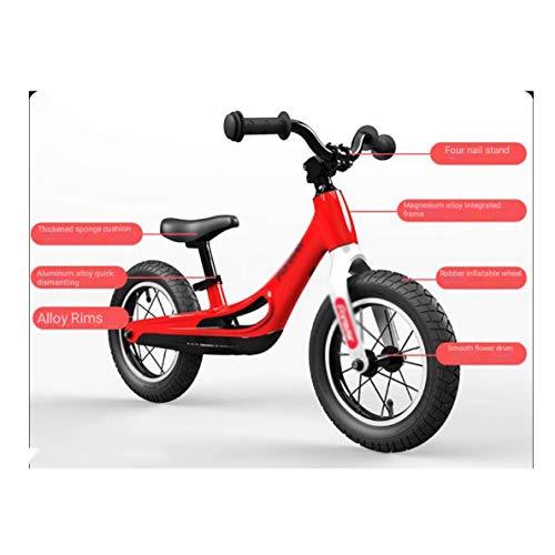 Sznwj Ygqtbc Boys Girls Kids And Toddlers 2-6 Years Old Childrens Toy, No Pedal，Adjustable Seat Children Bicycle，Balance Bike (Color : Red) #TOP3