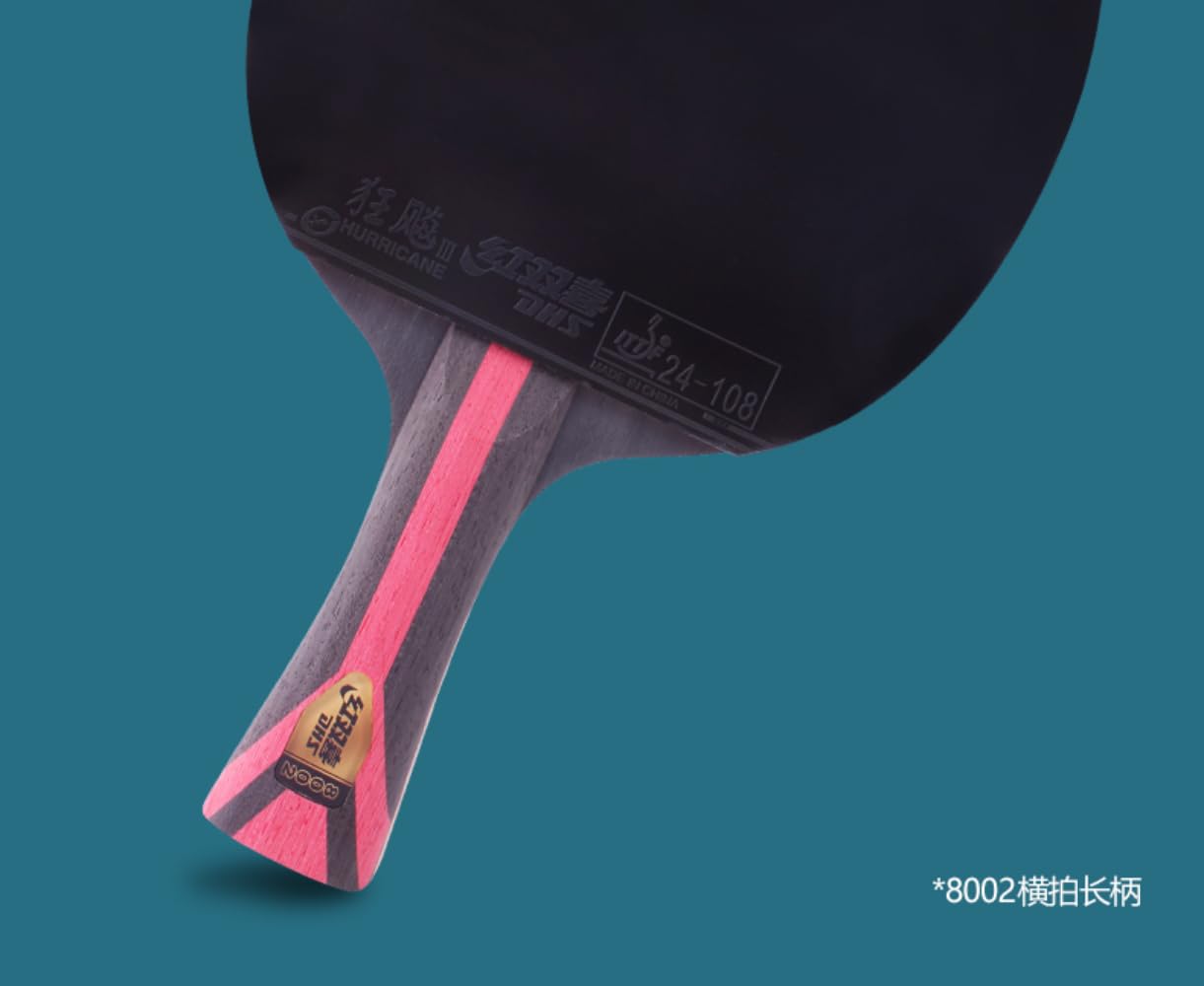 DHS 8 Star 8002 Racchetta da ping pong professionale Racchetta da ping pong, 5 legno 2 Aryslate Carbon, Racchetta finita