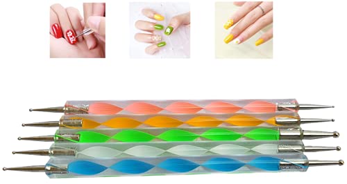 5 pcs/Set Two Sided Double Ended Artificial Stylish Nail Art Manicure Tools Nail Dotting Point Drill Pens starter kit Professional for Bridal Girls Women Kids-picture-26