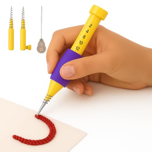 Image of SD Decor Embroidery Kit for Beginners - Complete Punch Needle Set for Embroidery with 3 Needle Sizes, Ergonomic Pen, Adjustable Depths & Threader (Yellow)