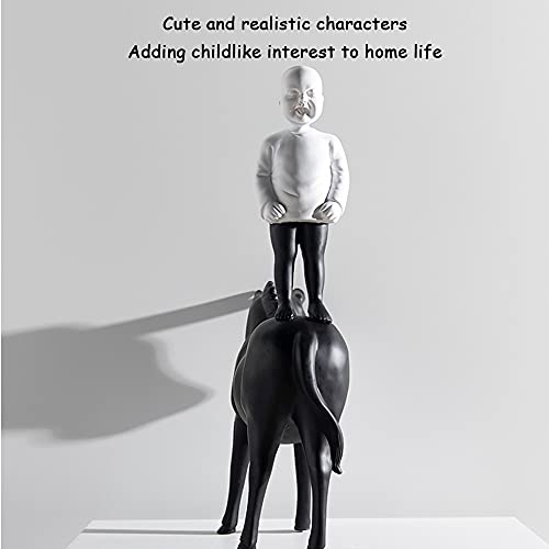 Jongen Op Ezel Statues Sculptures Decorative,Schattige Personages En Dieren Creatief Decoration Figures,statue Resin… - Image 7