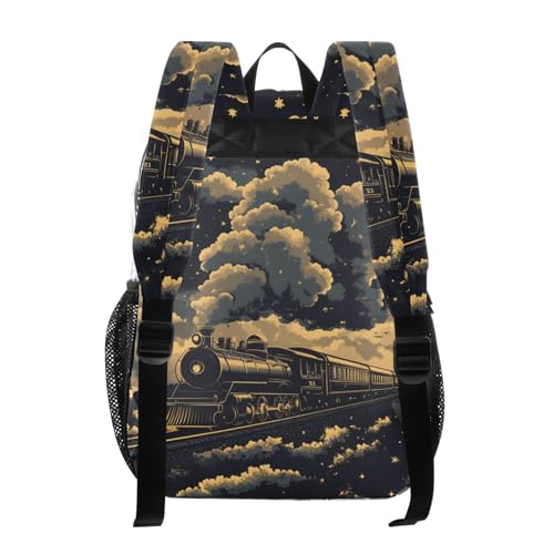 Kids PVC Clear Backpack Black Train Night Heavy Duty Multi-pockets Large Capacity Transparent See Through Bookbag for School Travel Sport Work3