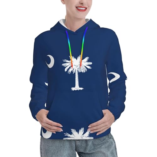 Sweat à capuche femme en textile doux motif Caroline du Sud premium