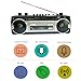 Retro Boombox, Radio Cassette Player Recorder, FM Radio, Headphone Jack, USB/Micro SD Slots, Convert Cassettes to USB/SD, Classic 80s Style Retro, Built-in Microphone