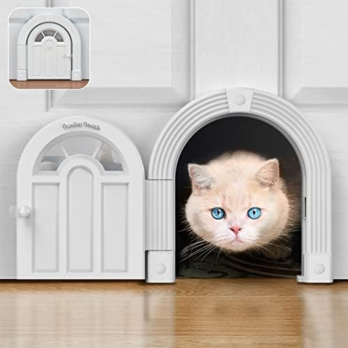 Cat Door Interior Door - Meow Manor Extra Large Pet Door, 10.25 x 11 No-Flap Cat Door Interior Door for Cats 20 lbs and Above, Easy DIY Setup, Secured Installation in Minutes, No Training Needed