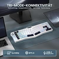 RK ROYAL KLUDGE A72 Alice ergonomisch kabellos mechanische Tastatur, QWERTY – Ansicht 4