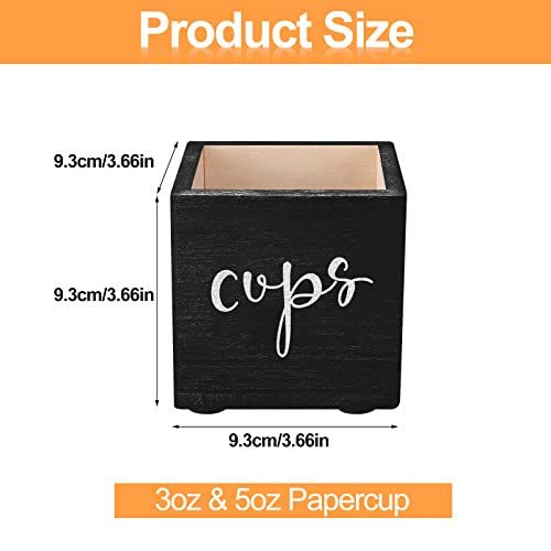 2 Pieces Bathroom Cup Dispenser Disposable Cup Dispenser 3 Oz 5 Oz Paper Cup Storage Box Cup Holder Farmhouse Drink Caddy Party Cup Holder For Wedding Kitchen Decor (Black) #TOP6