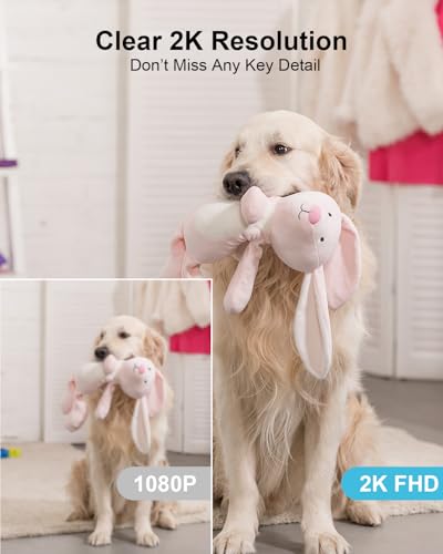 GENBOLT 2K WiFi Indoor House Security Camera Wireless, Pan Tilt Pet Camera with 5000mAh Battery Powered, IP Camera CCTV Nanny Dog Cam Baby Monitor with PIR Detection - Image 5