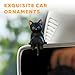 FALVFUN Cute Mini Car Cat Ornament, 5PCS Funny Vehicle Rear View Mirror & Dashboard Figurines Decoration, Automotive Interior Decor Accessories, Universal for SUV Sedan Truck
