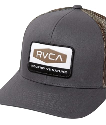 RVCA Mens Adjustable Trucker Hats - Mission Trucker | Dark Grey, One Size - Thumbnail 6