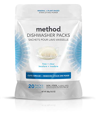 Method Power Dish Dishwasher Soap Packs, Free + Clear, 20 Load,1 count